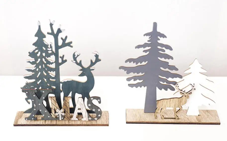 Wooden Reindeer Christmas Ornaments for Home Decor(60pcs )-1