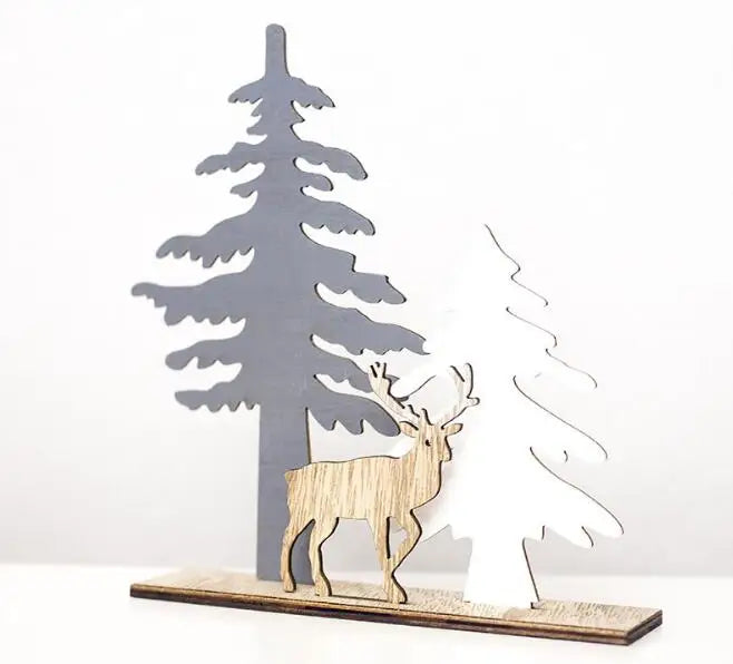 Wooden Reindeer Christmas Ornaments for Home Decor(60pcs )-2