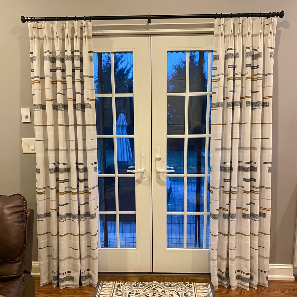 Nova Aesthetic Linen Cotton Striped Curtains