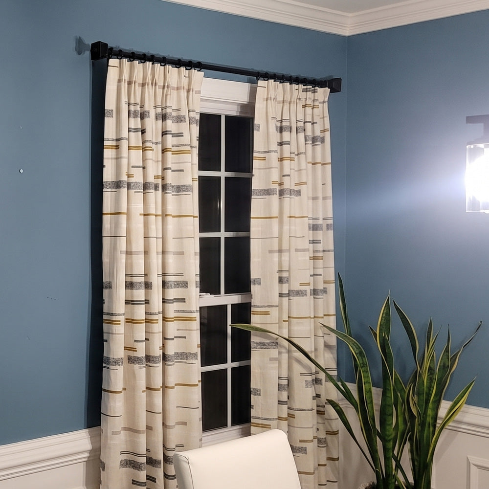 Nova Aesthetic Linen Cotton Striped Curtains