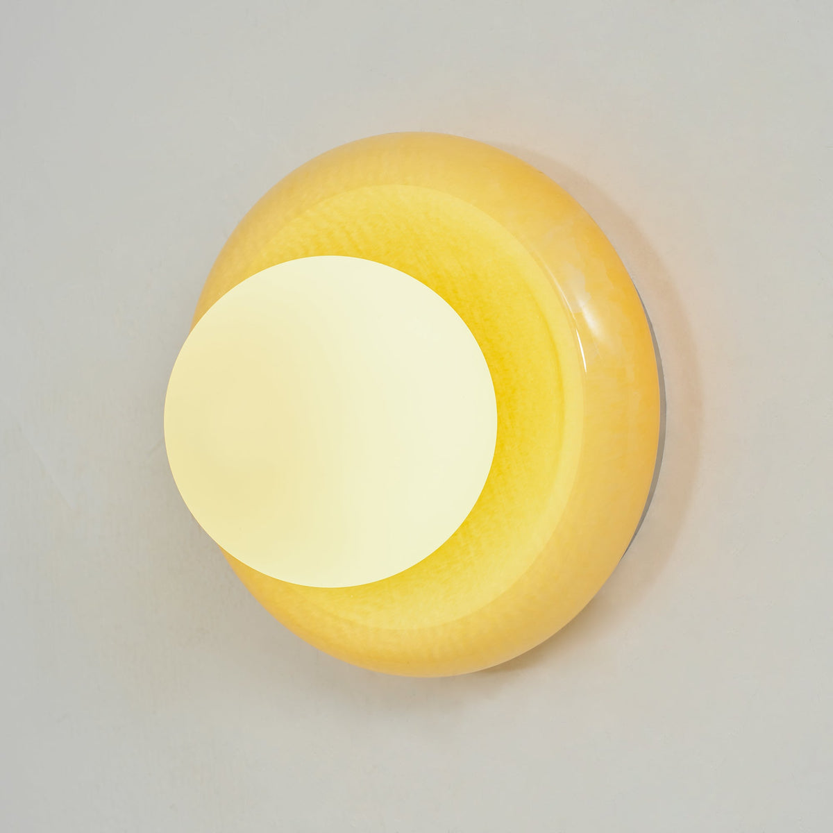 Onyx Halo Series | Natural Onyx Wall Sconce with White Glass Diffuser for Bedside