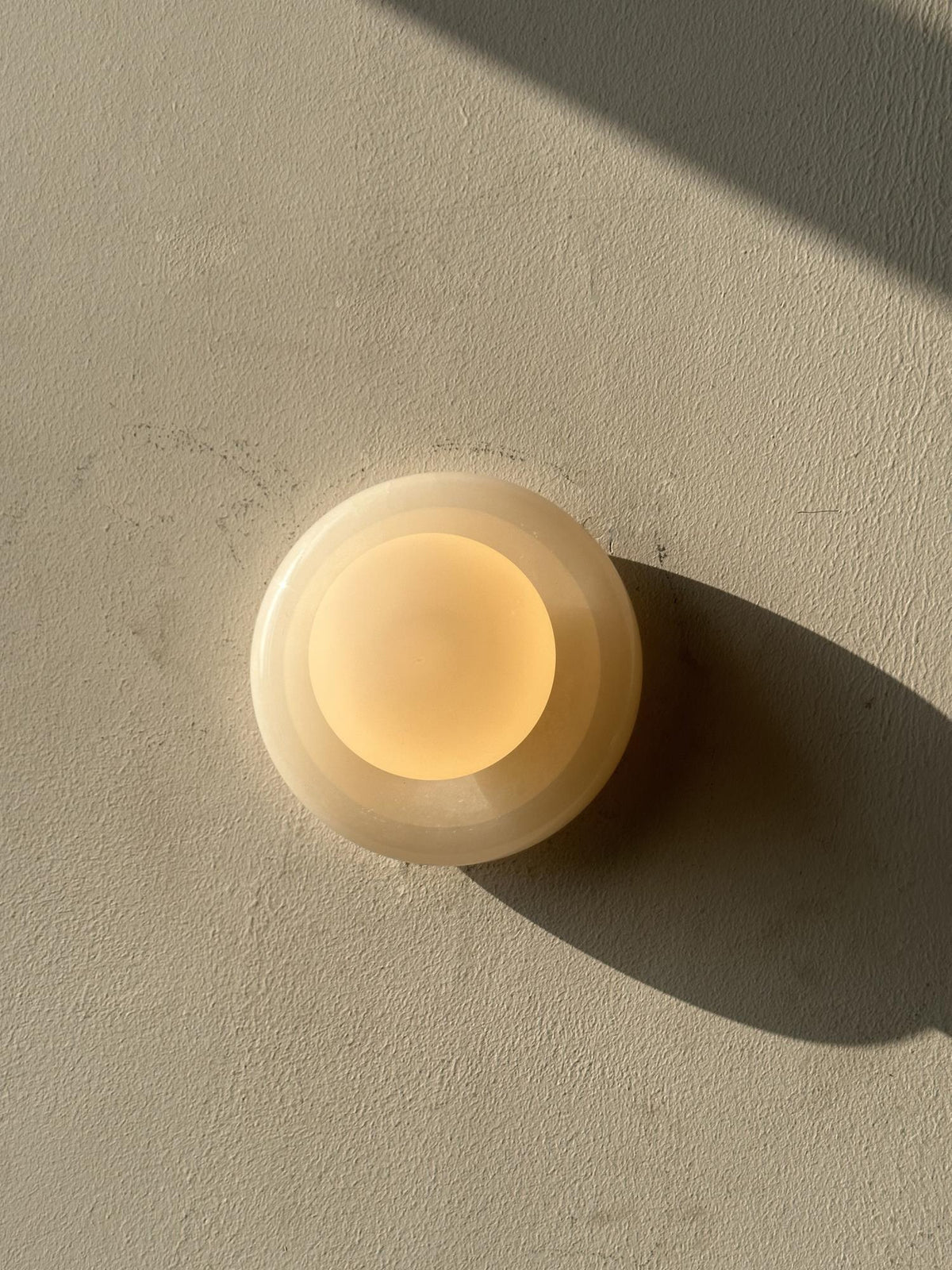 Onyx Halo Series | Natural Onyx Wall Sconce with White Glass Diffuser for Bedside