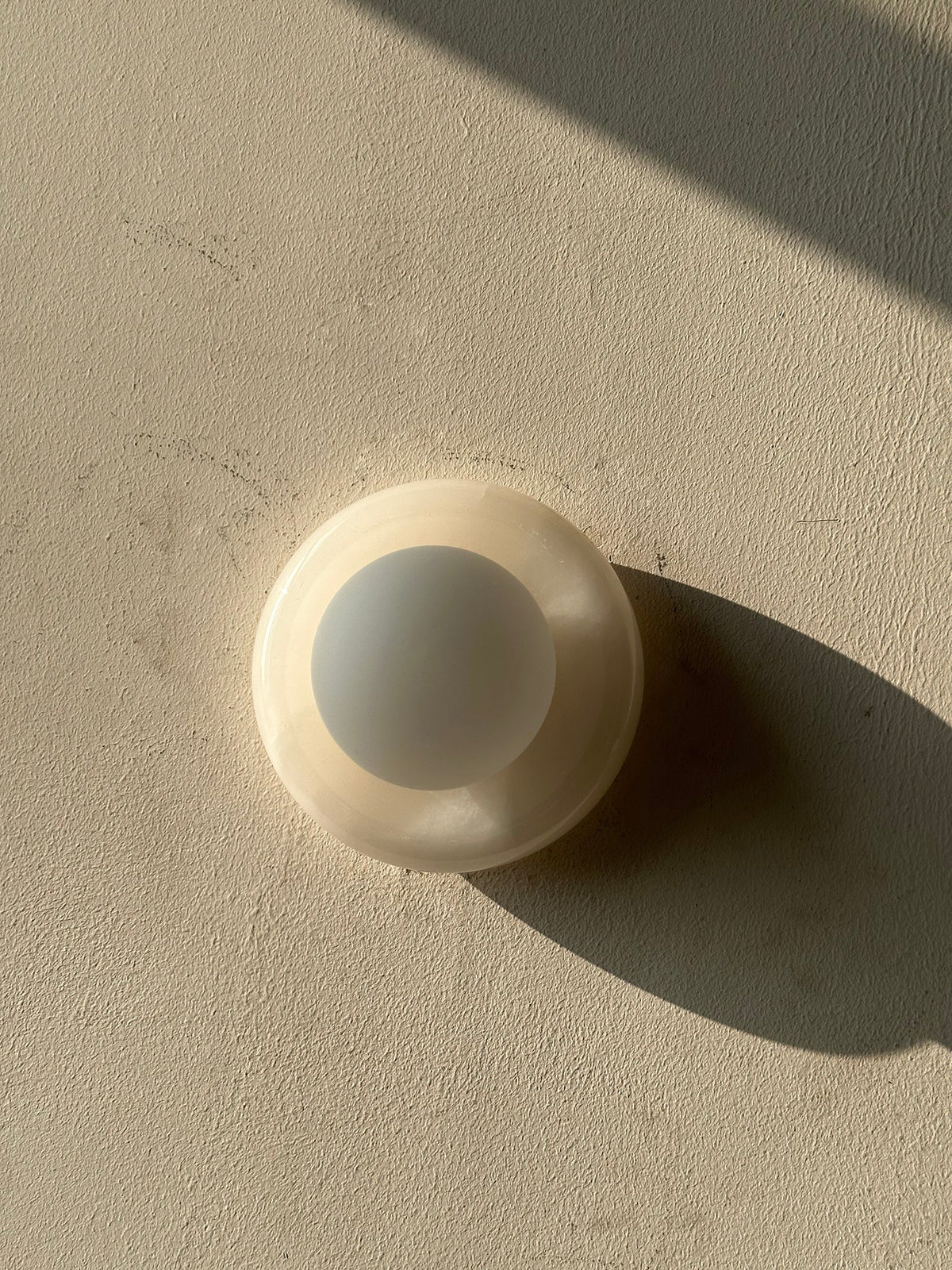 Onyx Halo Series | Natural Onyx Wall Sconce with White Glass Diffuser for Bedside