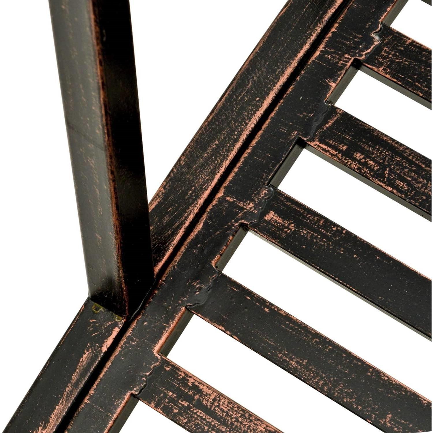 Outdoor 4-ft Heavy Duty Metal Garden Bridge in Black Bronze Finish - PRHOMZ