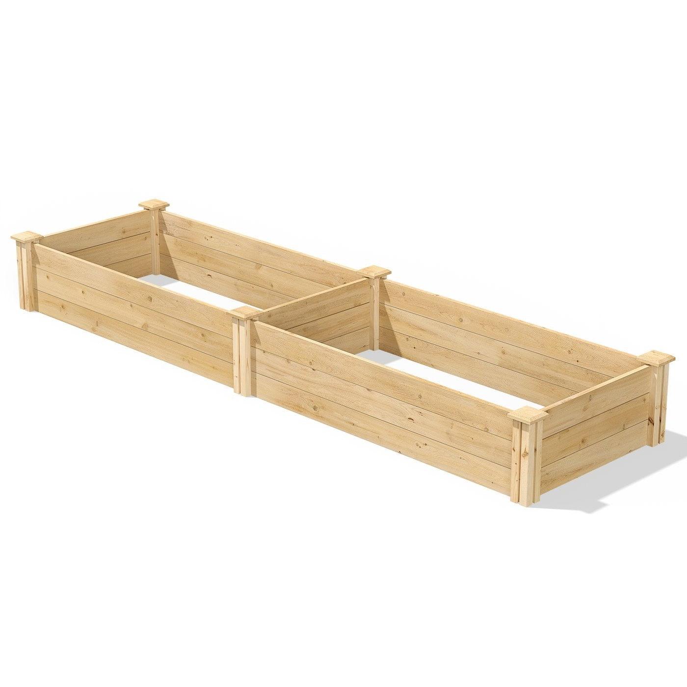 Pine Wood 2-Ft x 8-Ft Outdoor Raised Garden Bed Planter Frame - Made in USA - PRHOMZ