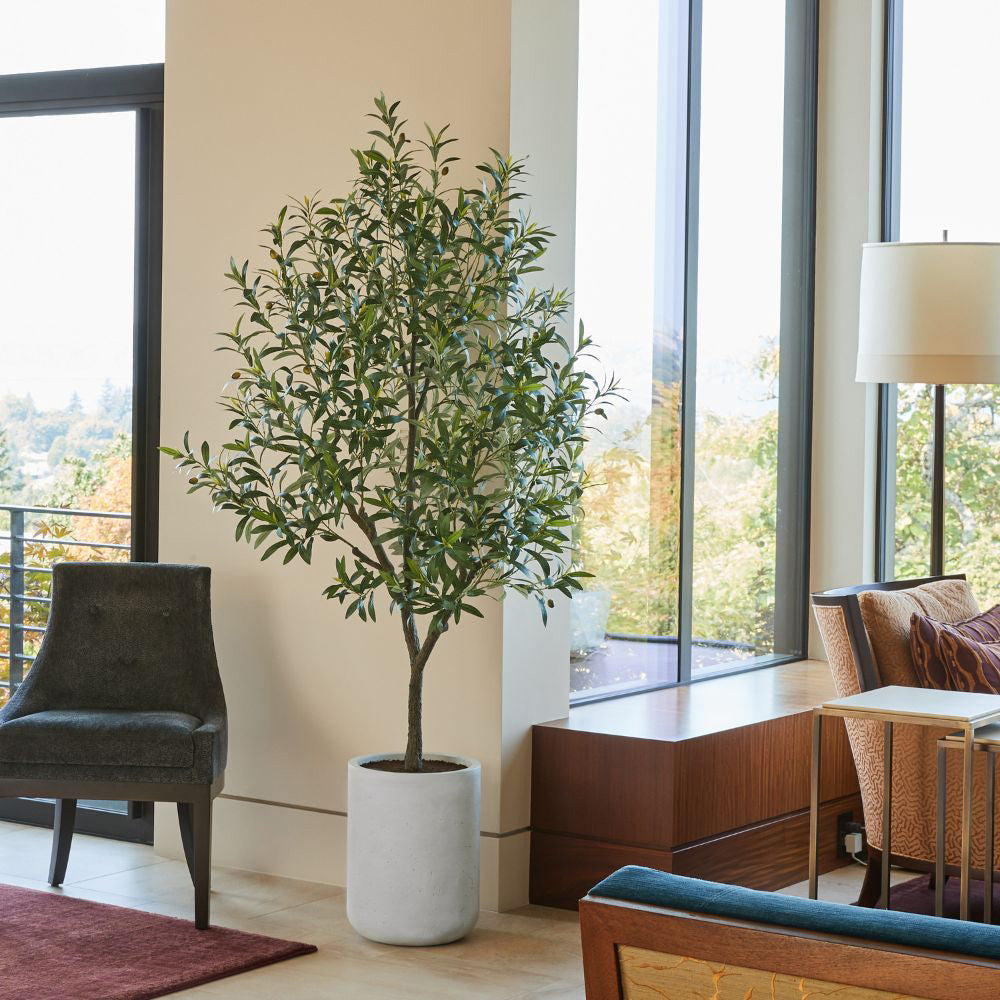 7ft Artificial Olive Tree with Planter-1