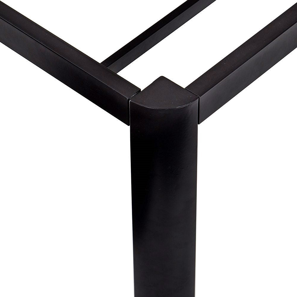 Twin size Modern Round Edge Black Metal Platform Bed Frame-1