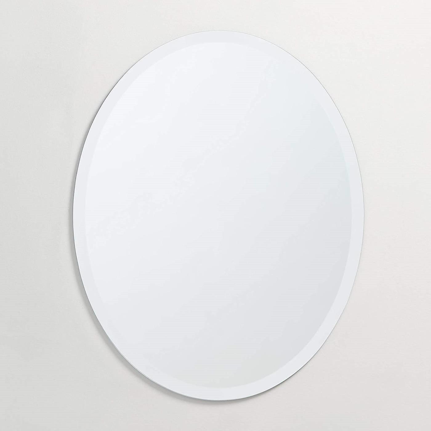 Oval Frameless 36-inch Beveled Bathroom Bedroom Living Room Vanity Wall Mirror - PRHOMZ