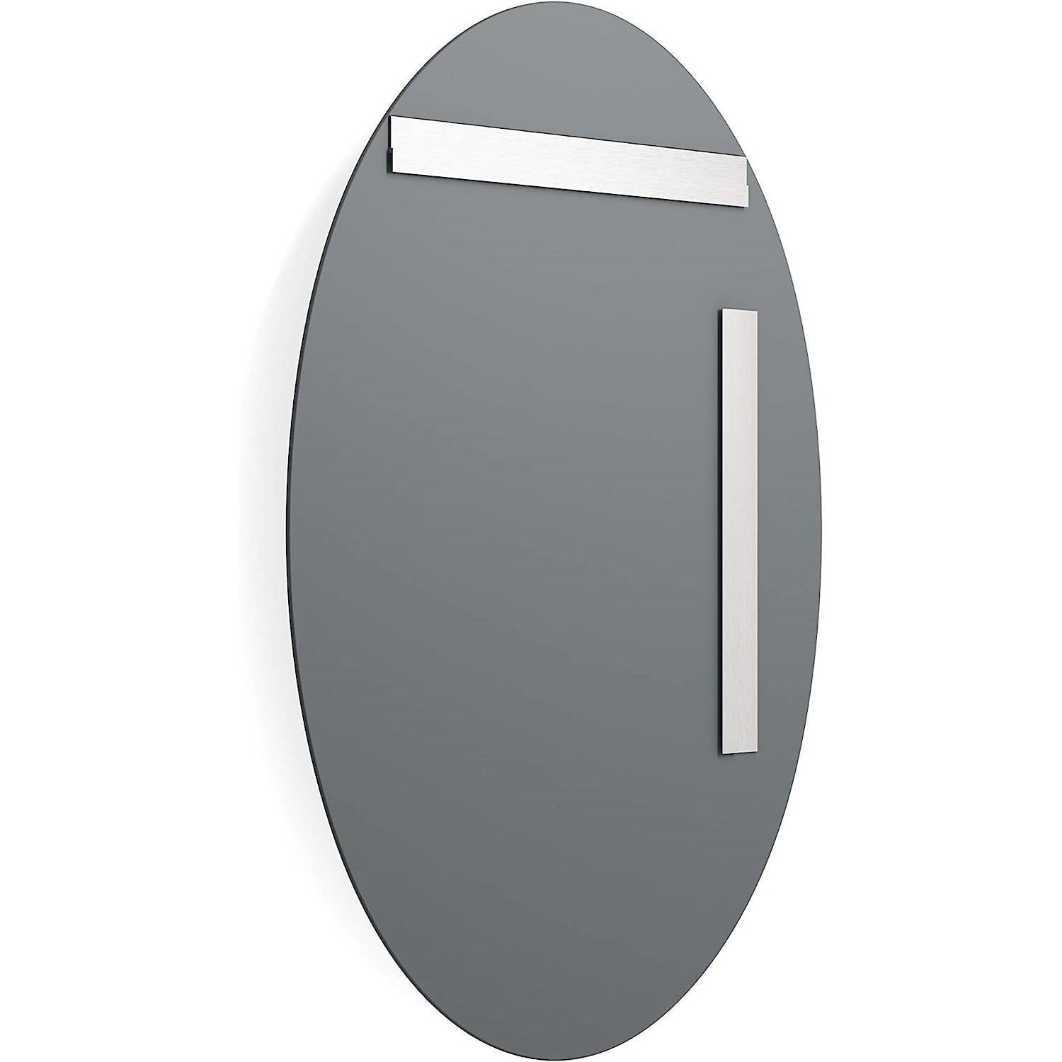 Oval Frameless 36-inch Beveled Bathroom Bedroom Living Room Vanity Wall Mirror - PRHOMZ