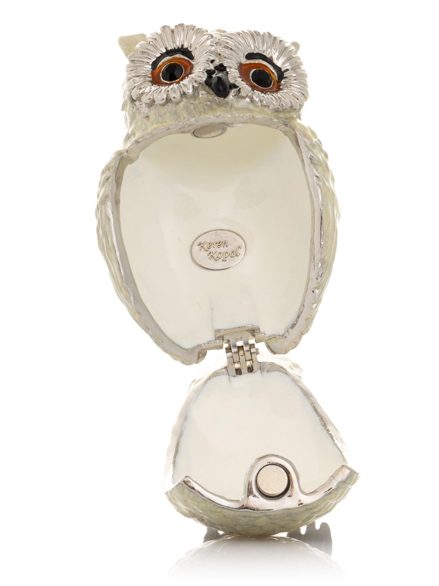 Silver and White Owl – Chic & Unique Home Accent - PRHOMZ
