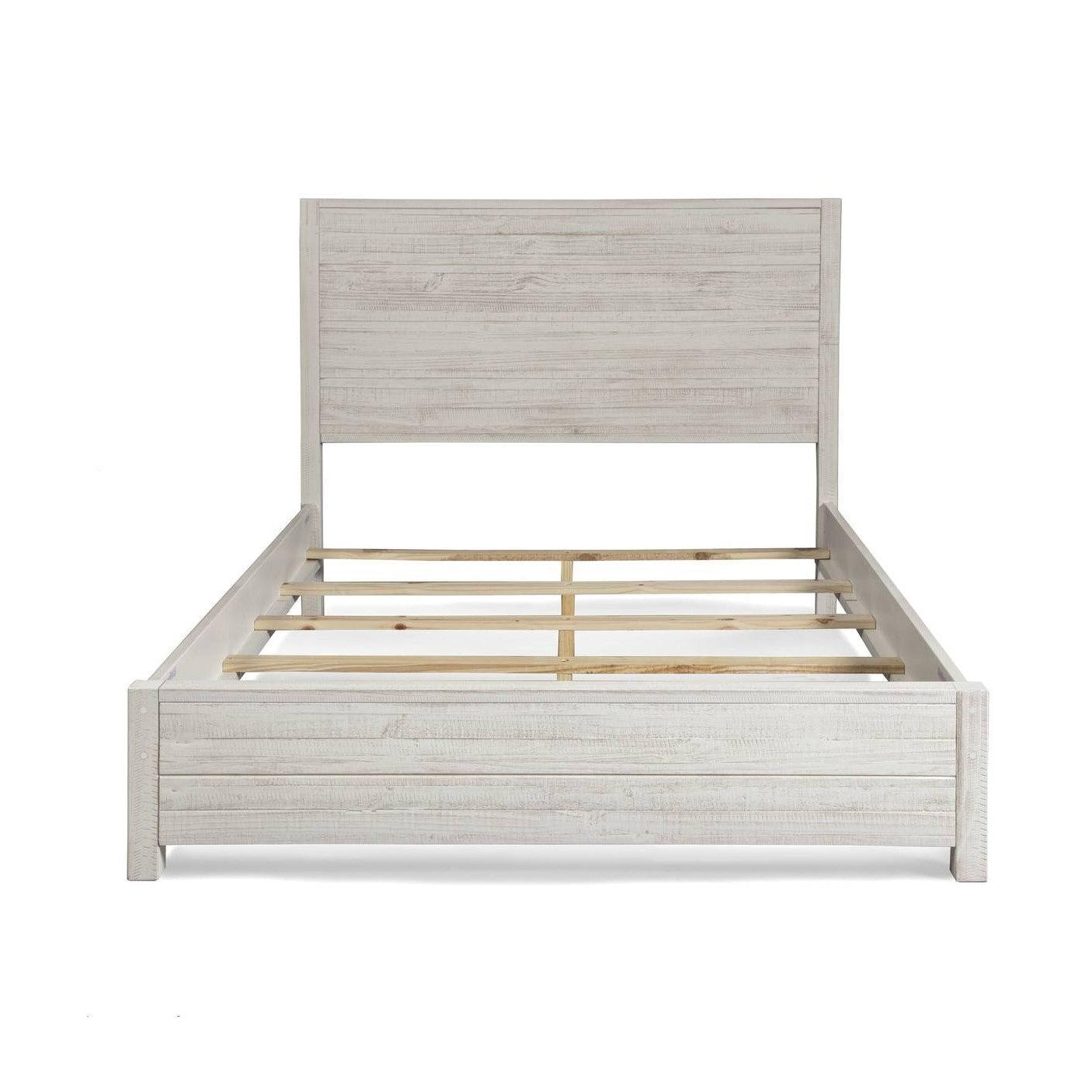 FarmHome Off White Solid Pine Platform Bed in Queen Size - PRHOMZ
