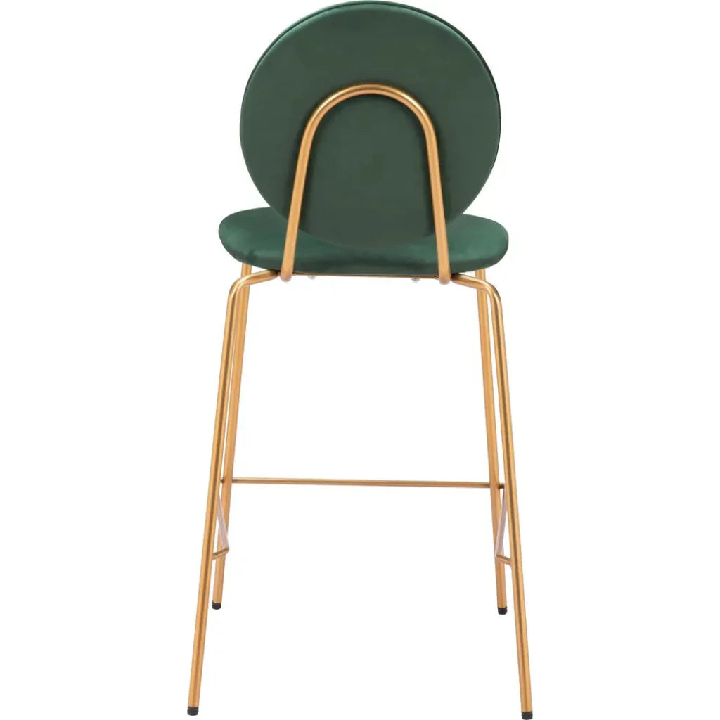 Odessa Steel Green & Gold Counter Stool 2PC