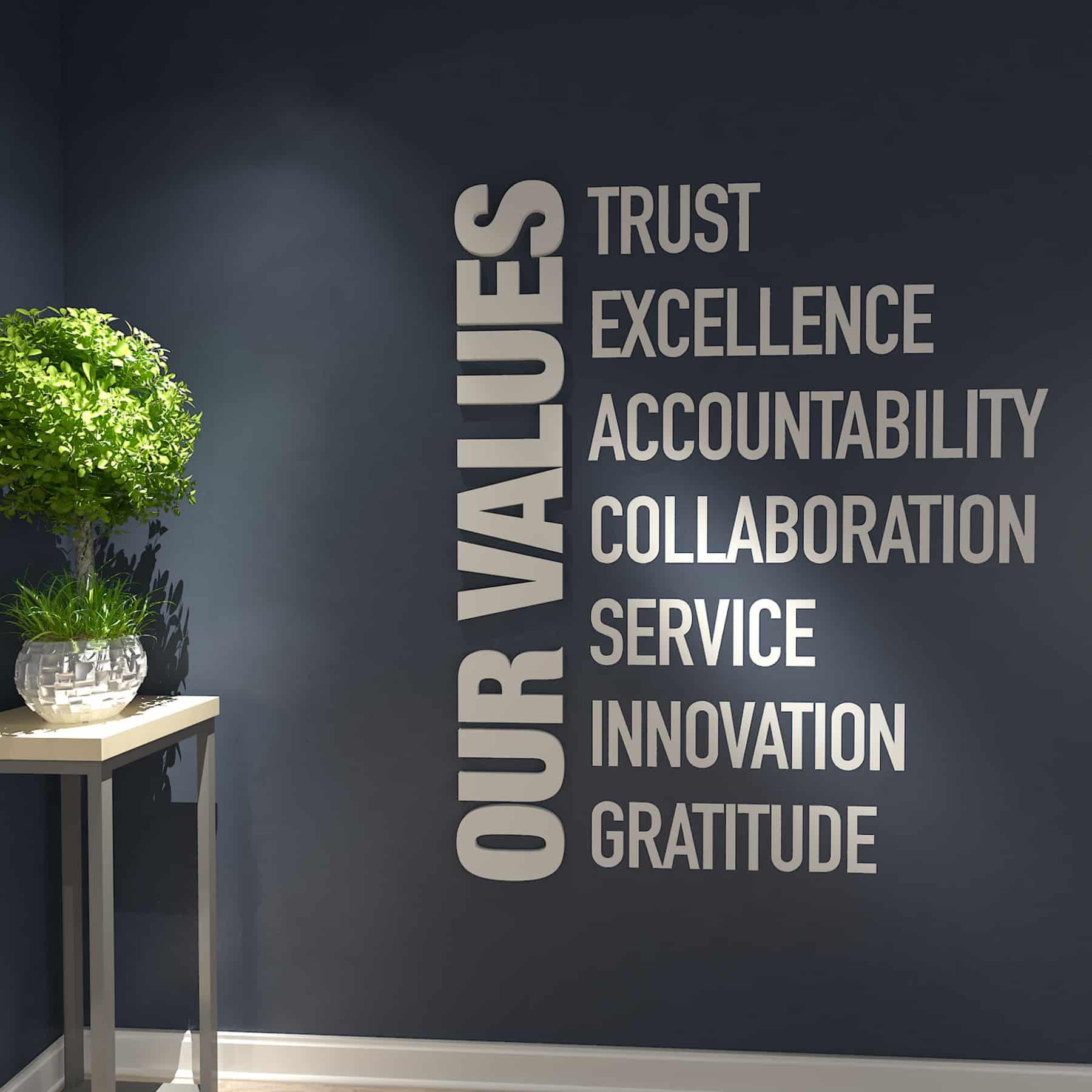 Our Values Office Decor - PRHOMZ