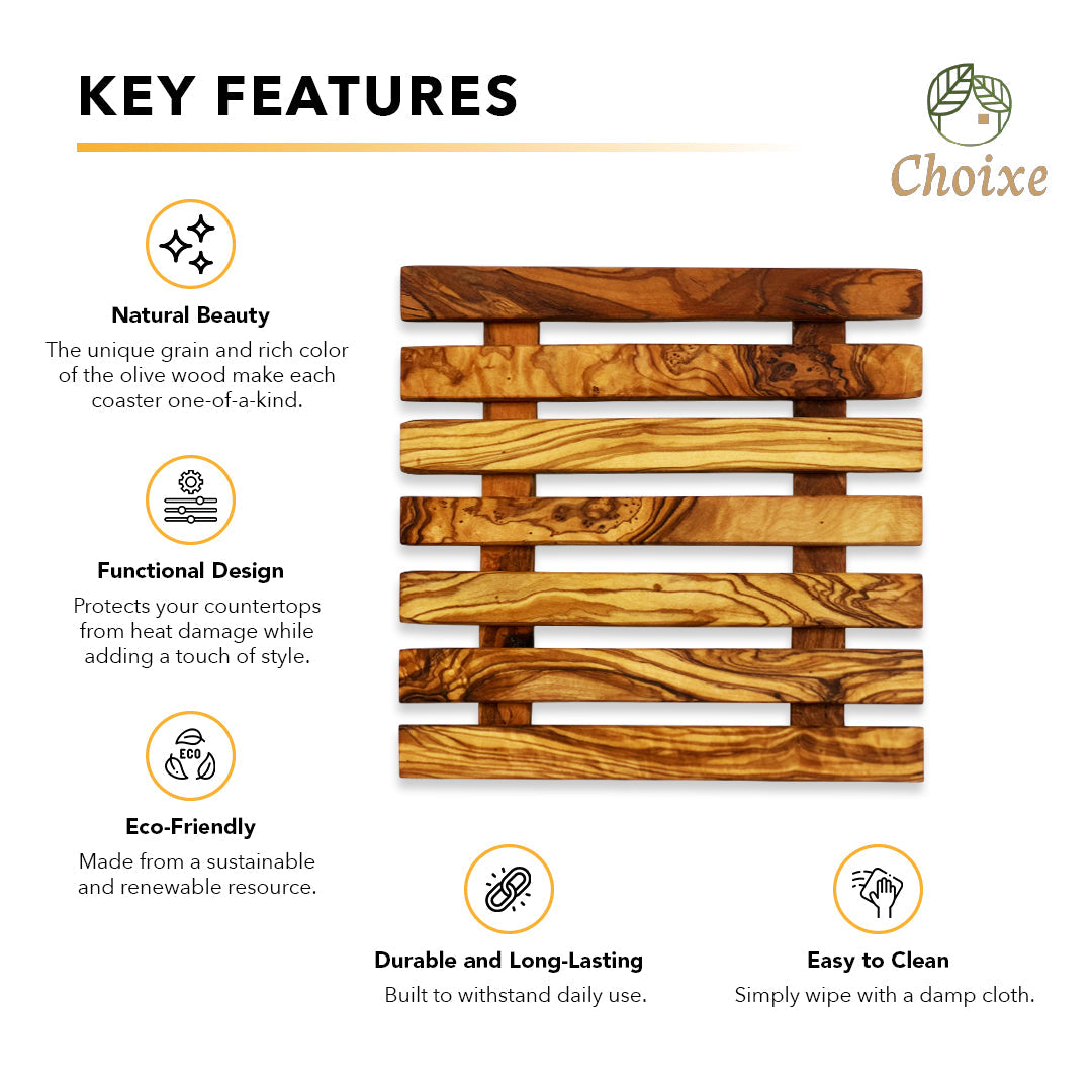 Olive Wood Pan Coaster Trivet