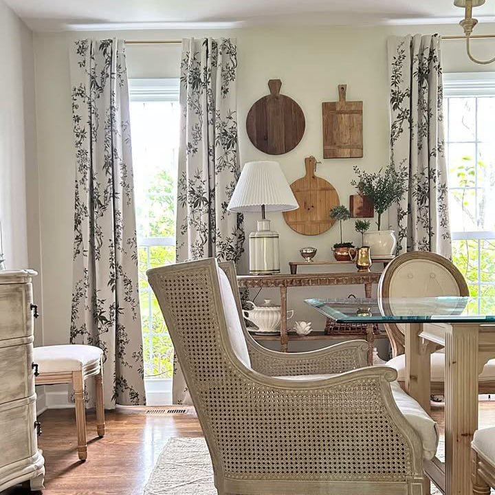 Ophelia Green Subtle Floral Leaf Curtains
