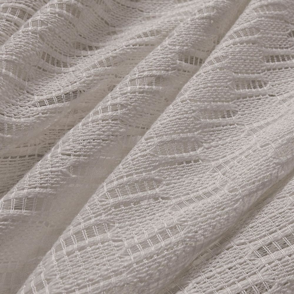 Orla Crochet Spindle Stripe Lace Sheer Curtains