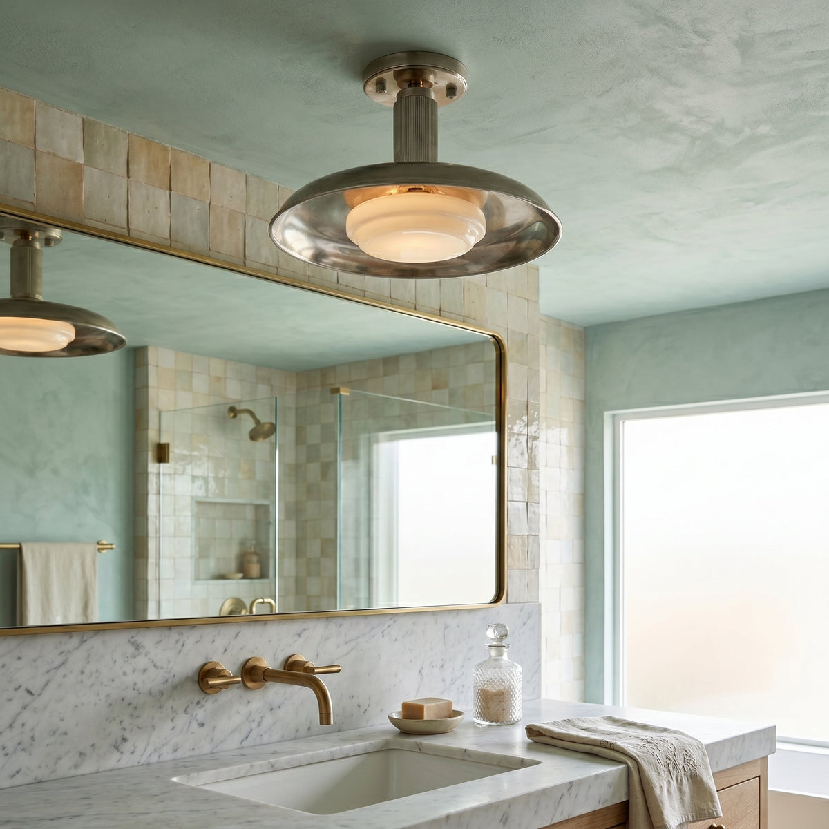 Flat-Panel Iron Ceiling Light with Warm Dimming | Flush Mount for Low Ceilings