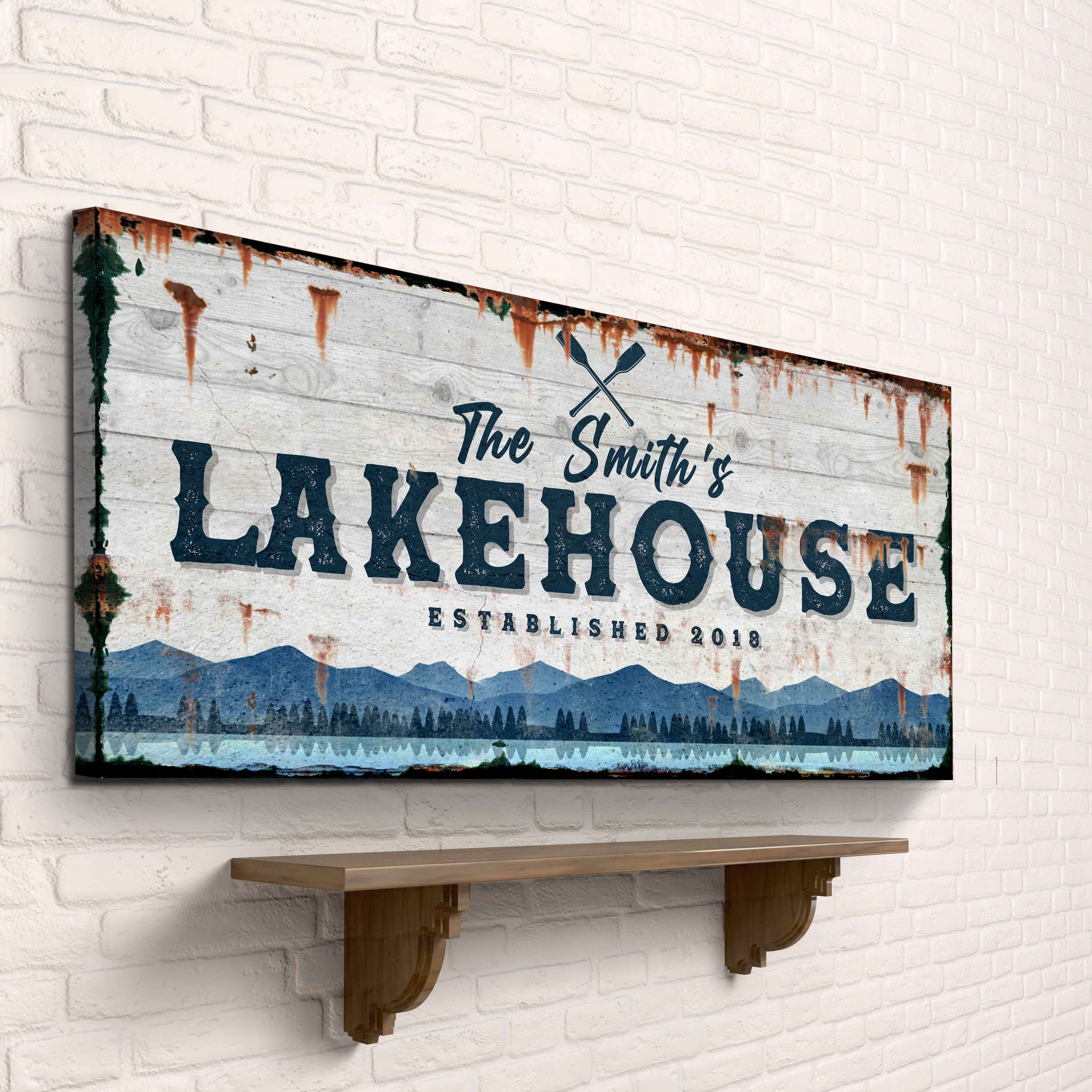 Family Lake House Vintage Sign