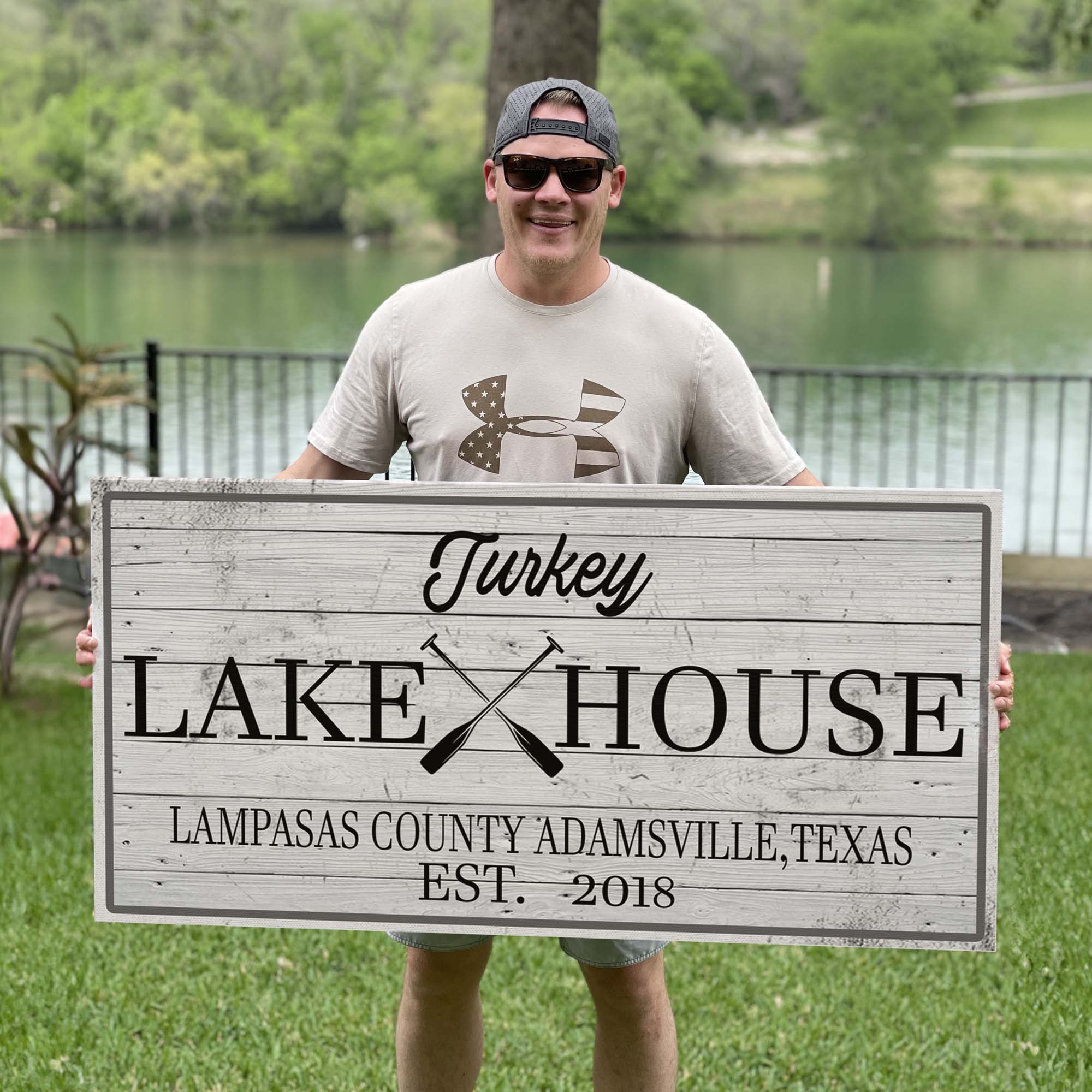 Family Lake House Paddle Sign