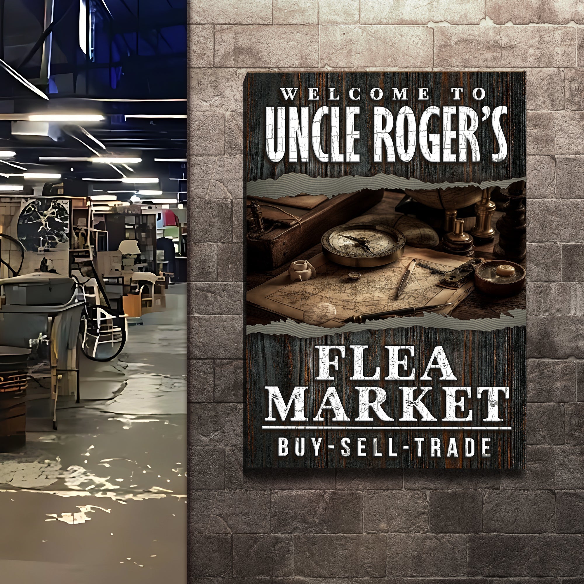 Welcome To Flea Market Sign