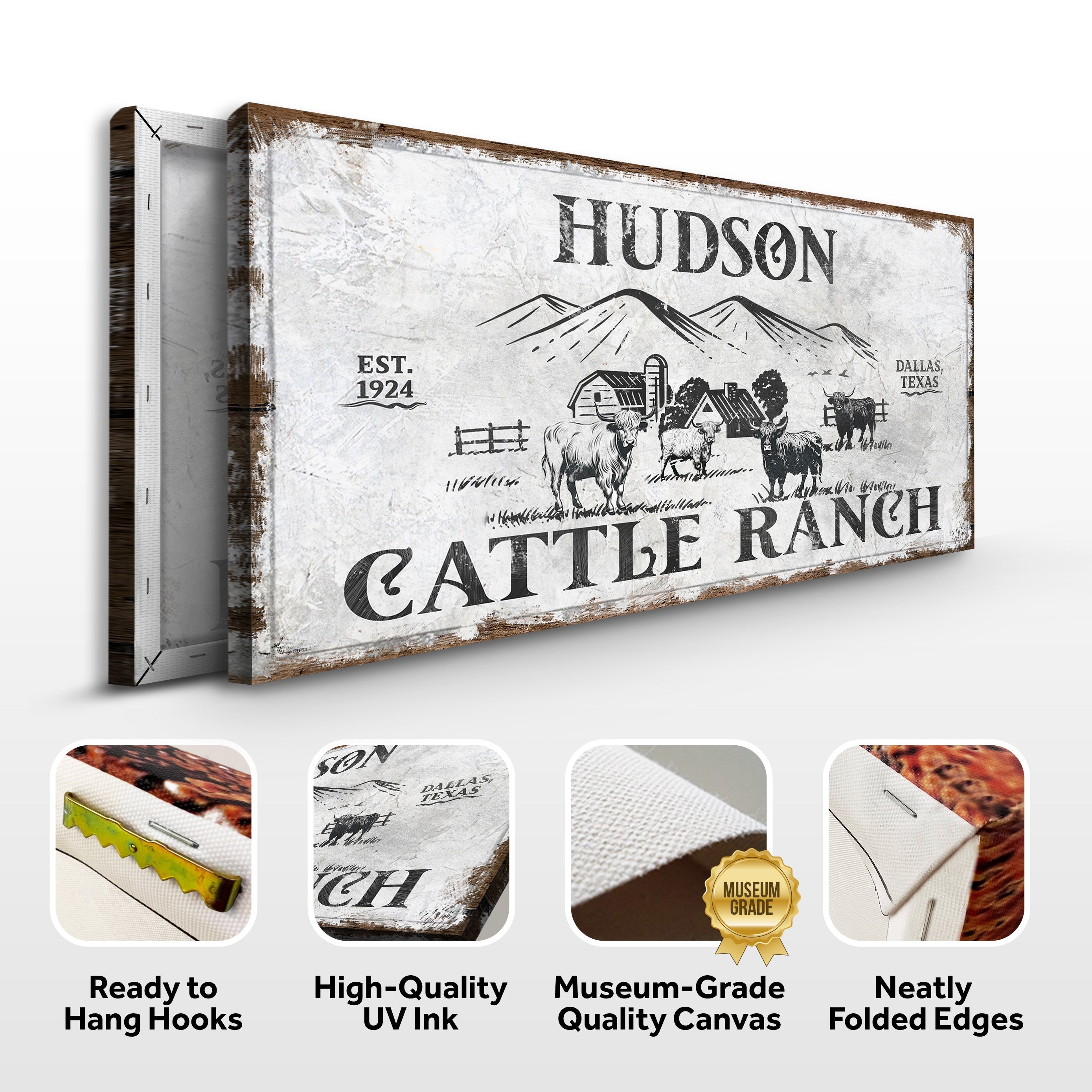 Personalized Highland Cattle Ranch Sign