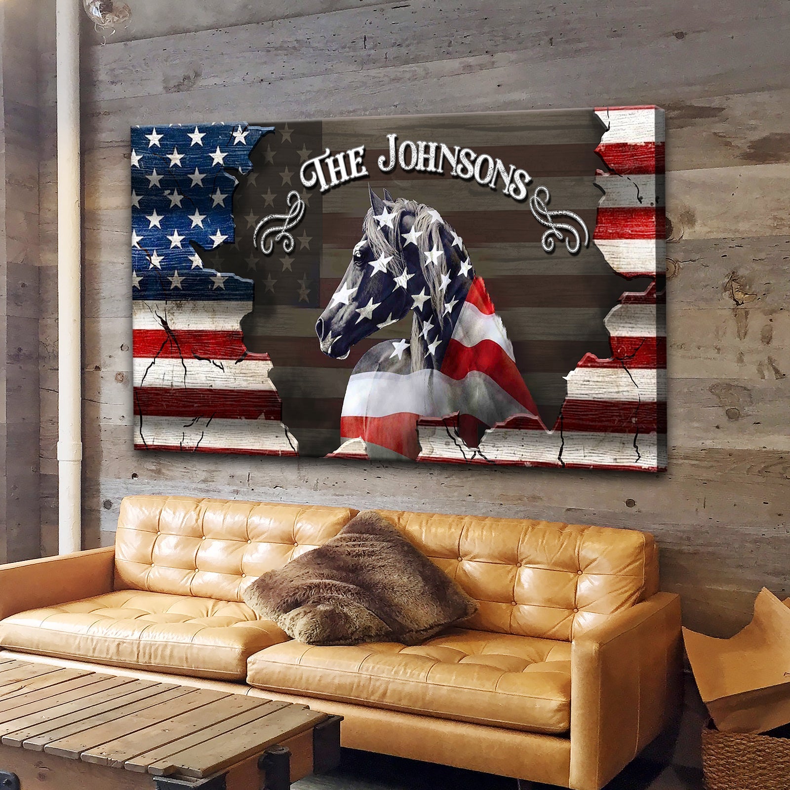 Family Name Sign - American Horse Wall Art