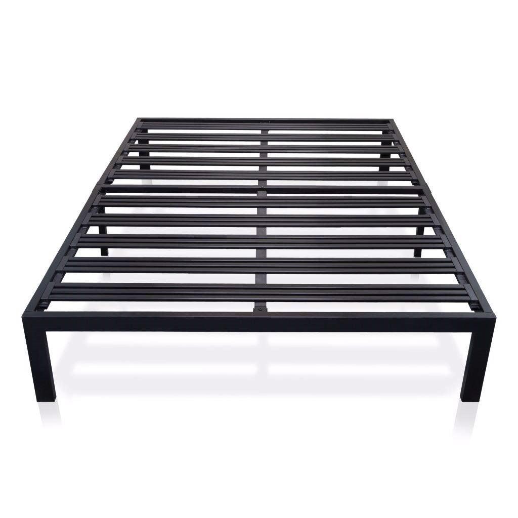 Full size Metal Platform Bed Frame with 3.86 inch Wide Heavy Duty Steel Slats - PRHOMZ