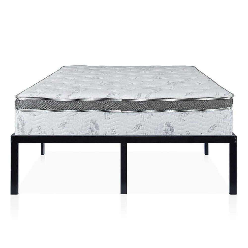 King size 16-inch High Heavy Duty Metal Platform Bed Frame - PRHOMZ