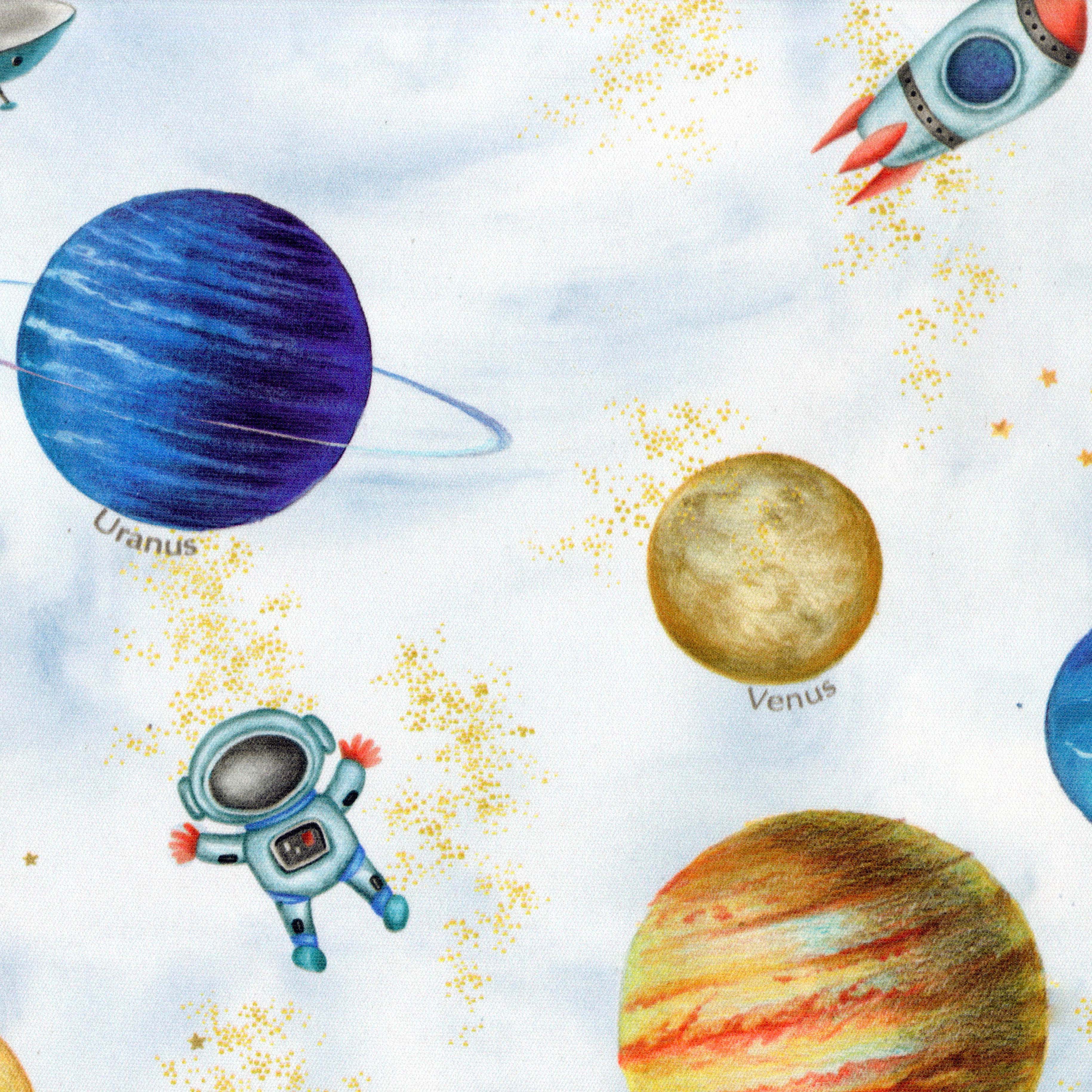 Solar System Adventure Pure Linen Roman Blind – Made-to-Measure Kids & Nursery | Light-Filter or Blackout-4