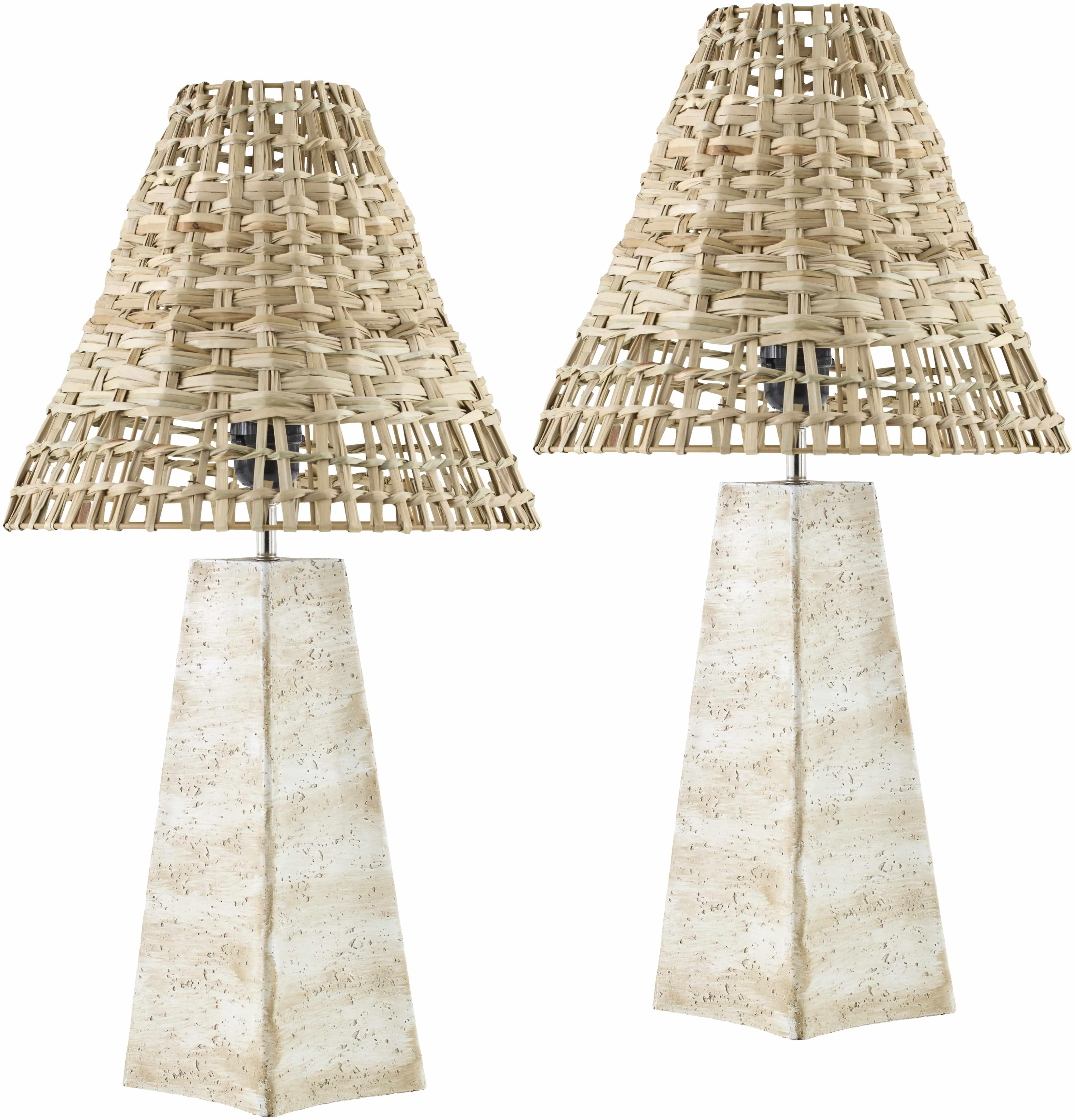 Palwancha Rattan Travertine Table Lamp - PRHOMZ