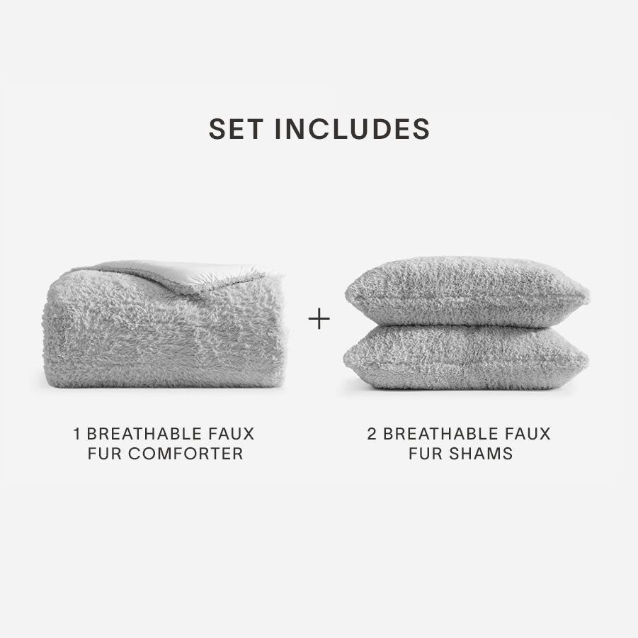 Breathable Faux Fur Comforter Bundle