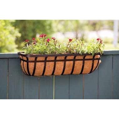 30-inch Window/Deck Planter with Coco Liner in Black - PRHOMZ