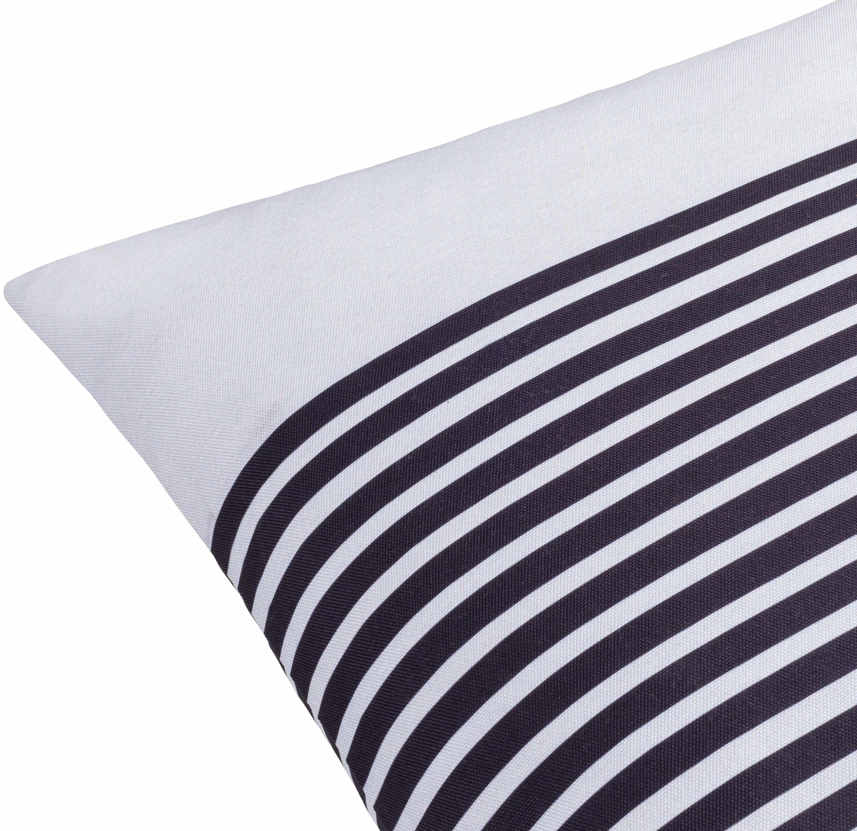 Aliyus Black Striped White Throw Pillow - PRHOMZ