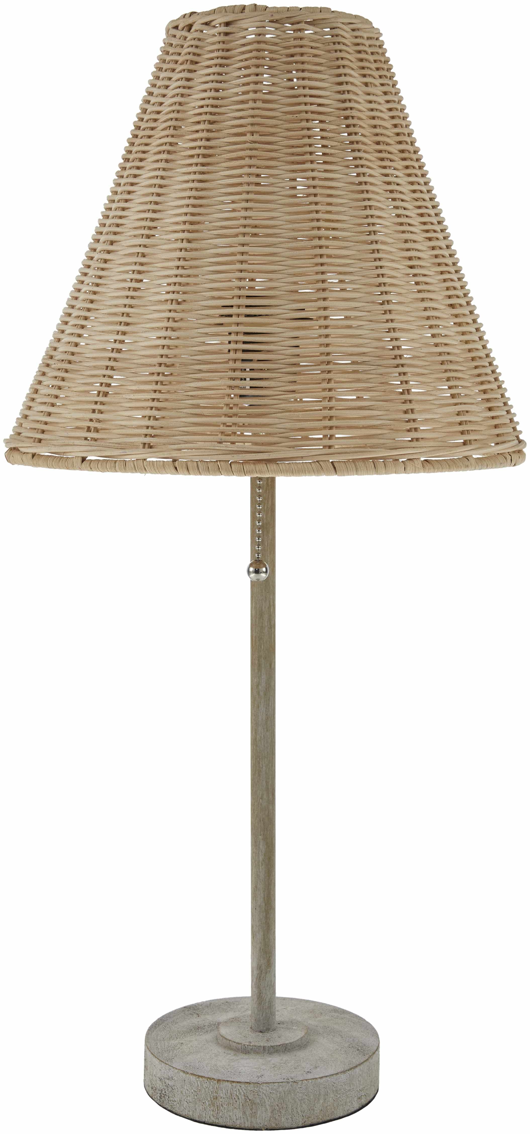 Panettieri Light Gray Rattan Table Lamp-0