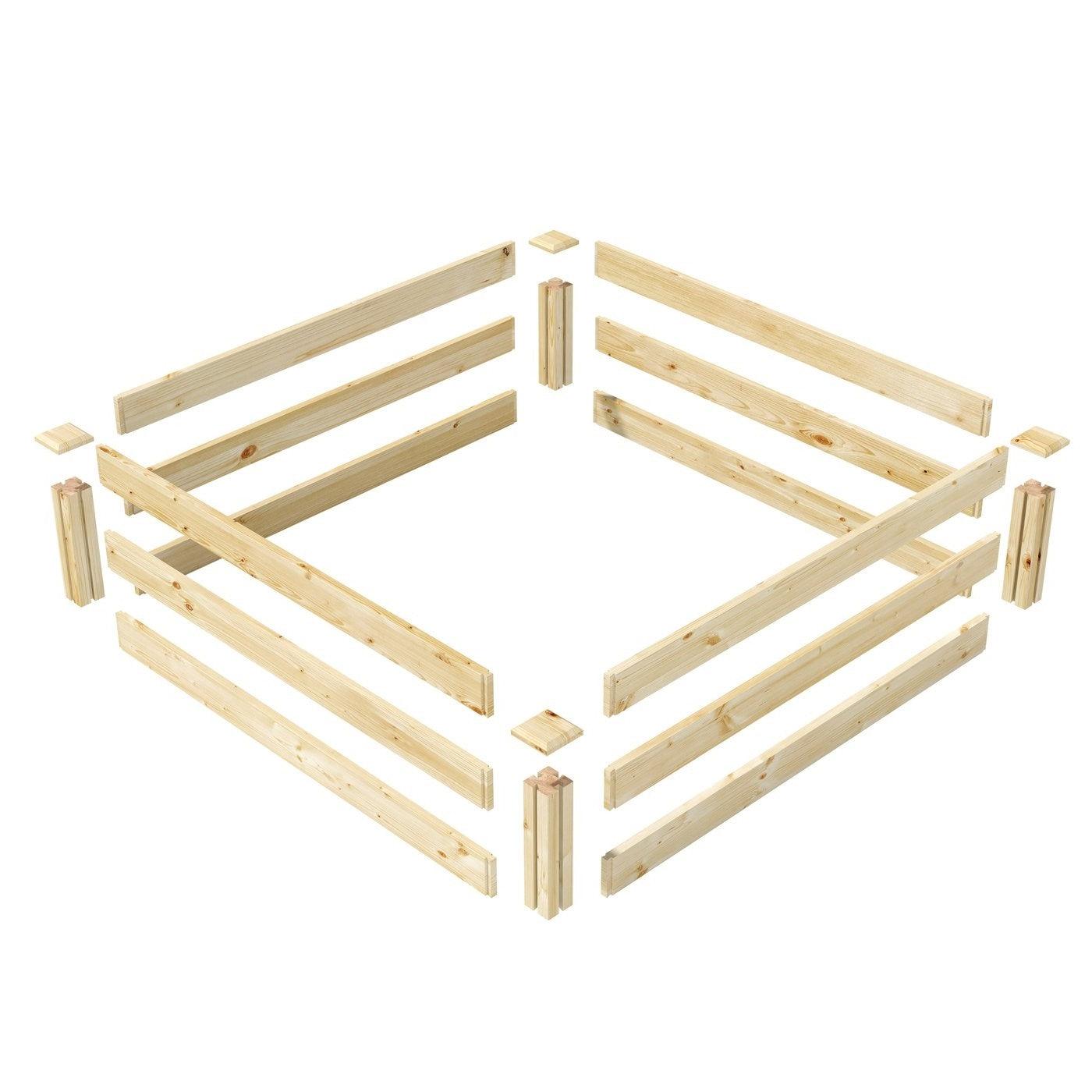 4ft x 4ft Outdoor Pine Wood Raised Garden Bed Planter Box - Made in USA - PRHOMZ