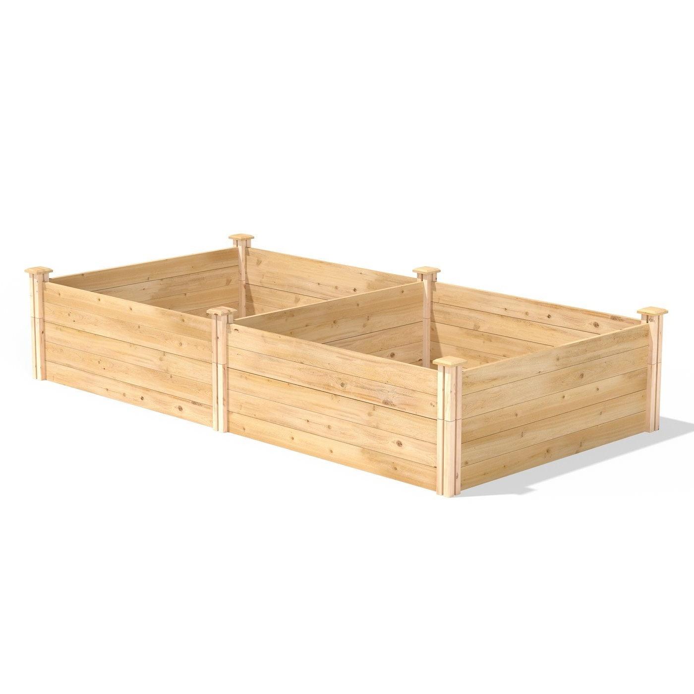 17-inch High Pine Wood Raised Garden Bed 4 ft x 8 ft - Made in USA - PRHOMZ