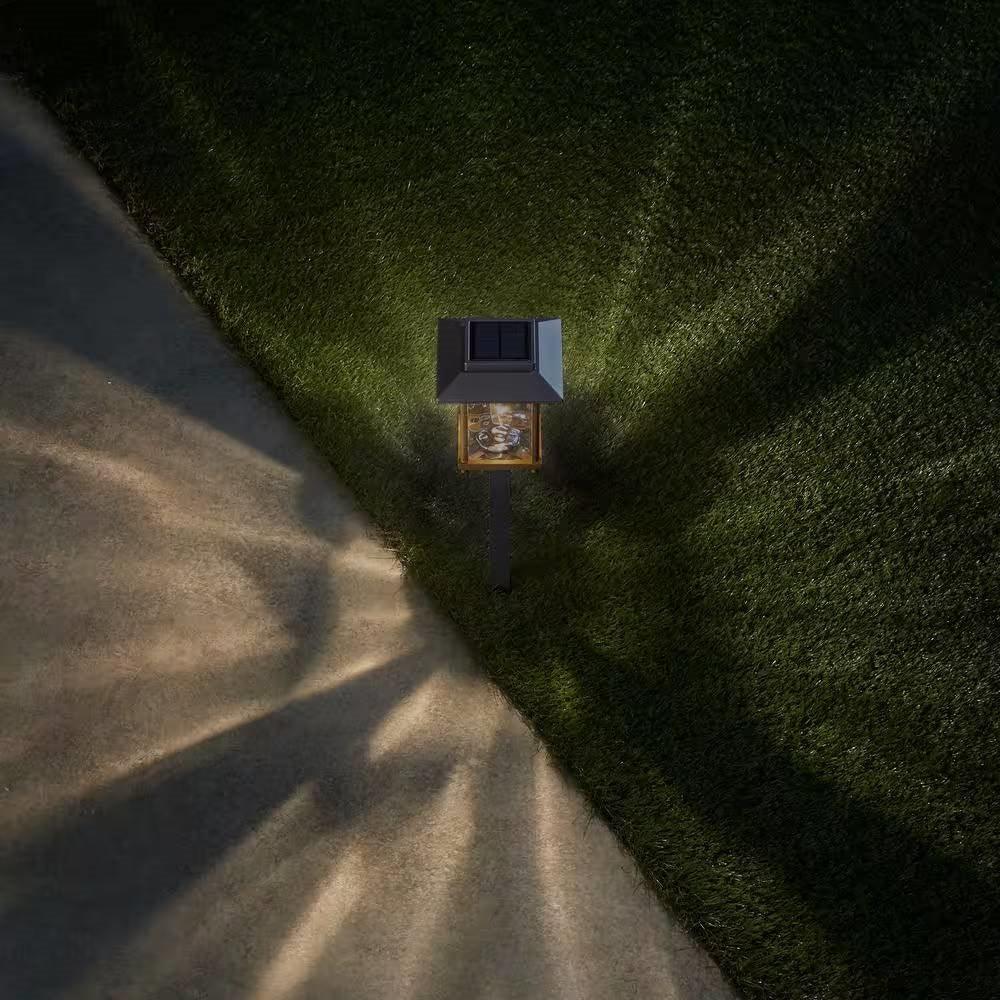 4 Pack - Bronze Gold Solar LED Light Set - Outdoor Path Yard Lighting - PRHOMZ