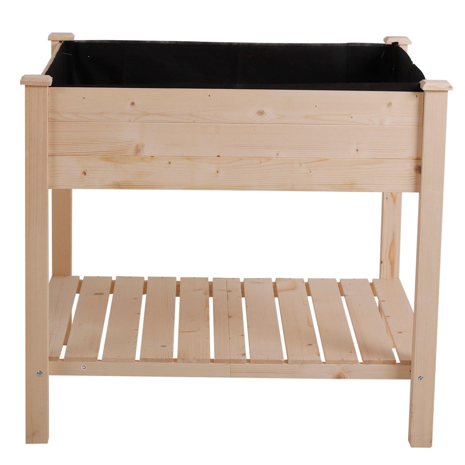 FarmHome Square Fir Wooden Raised Garden Planter Box - PRHOMZ