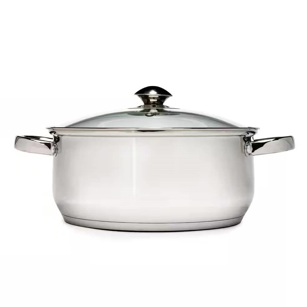 5-Quart Stainless Steel Dutch Oven with Glass Lid - PRHOMZ