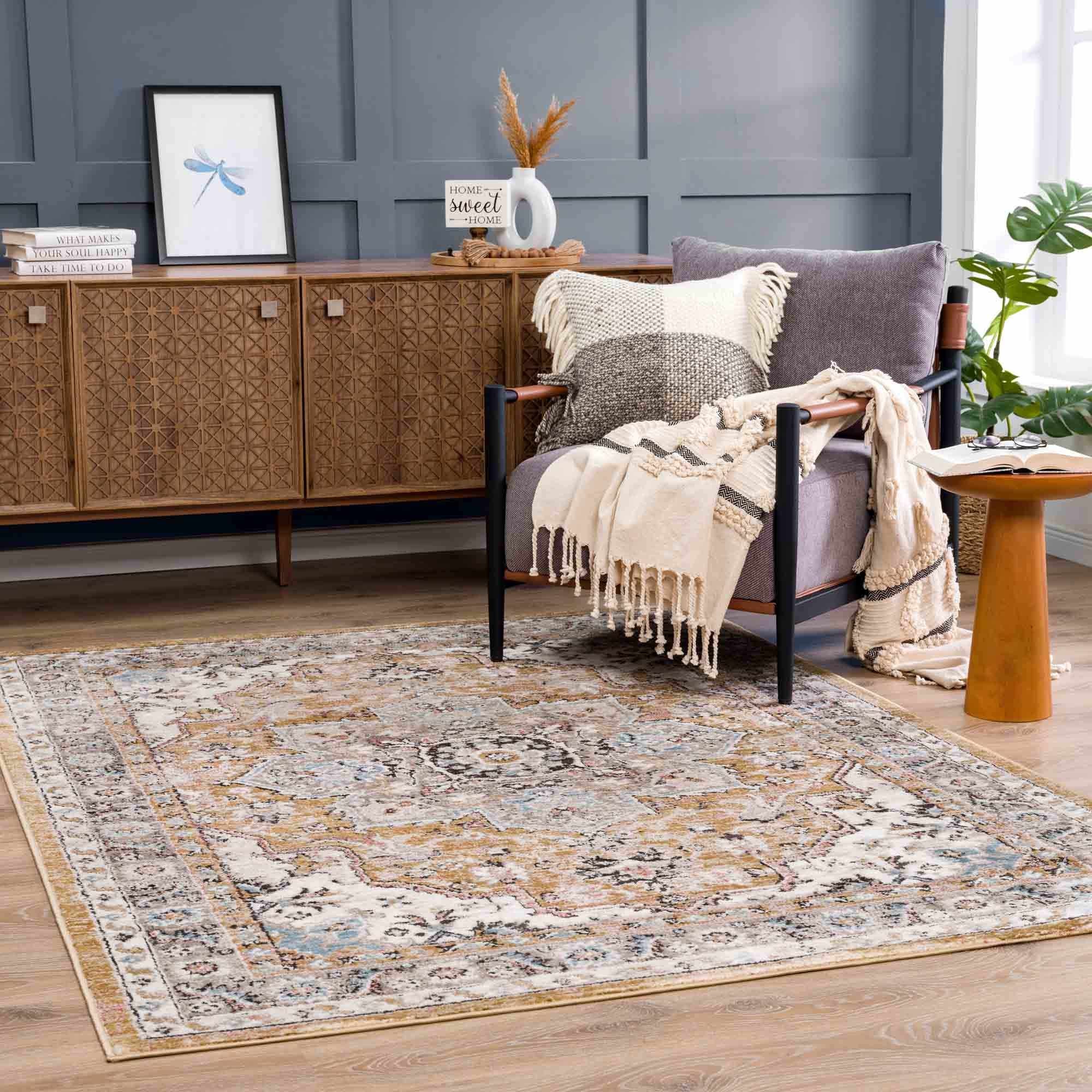 Albie Gold & Beige Area Rug