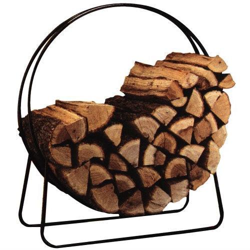 Round Circular 40-inch Steel Hoop Firewood Log Storage Rack - PRHOMZ