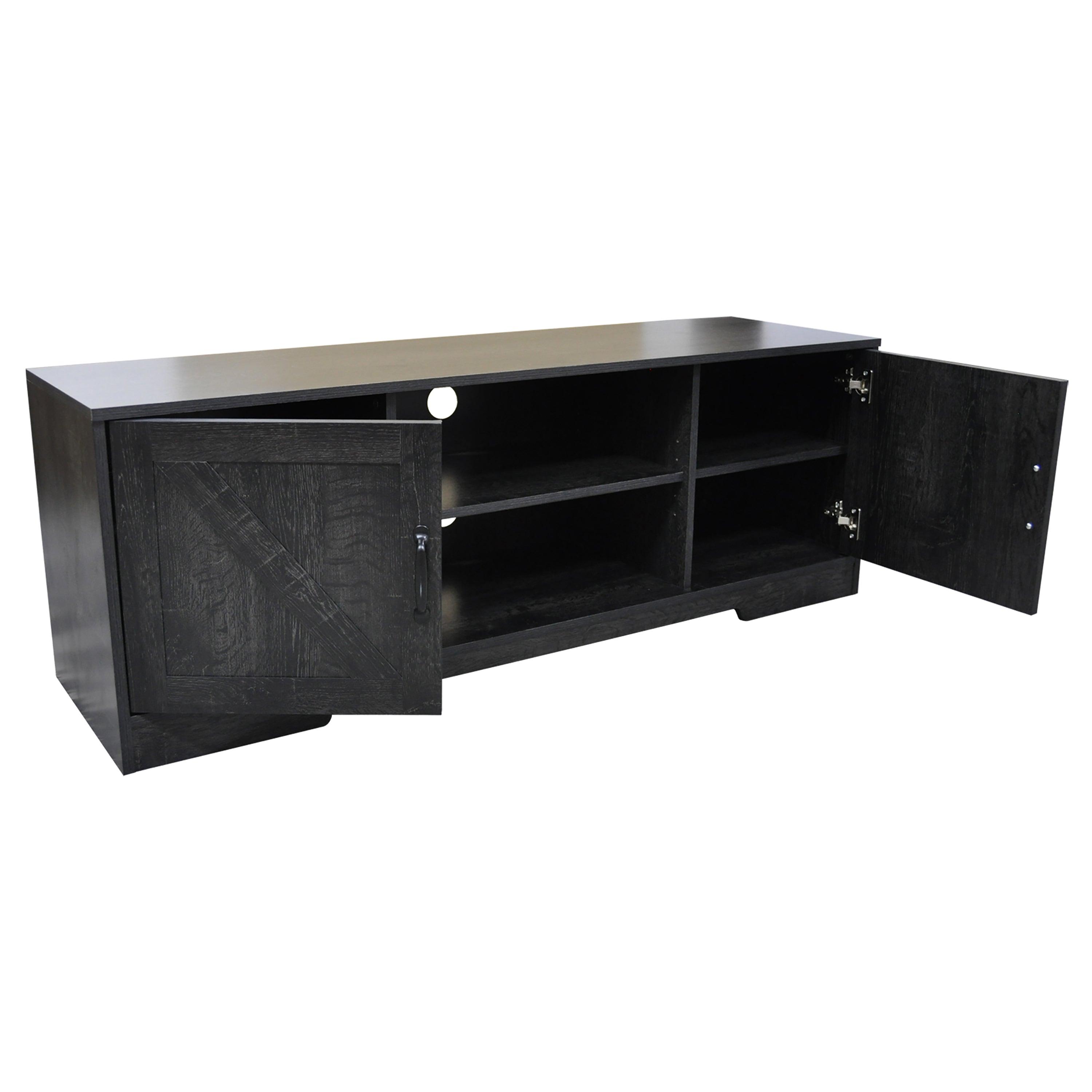 59 Inch Wood TV Stand with 2 Storage Cabinets Fits TV's up to 65 Inch - PRHOMZ