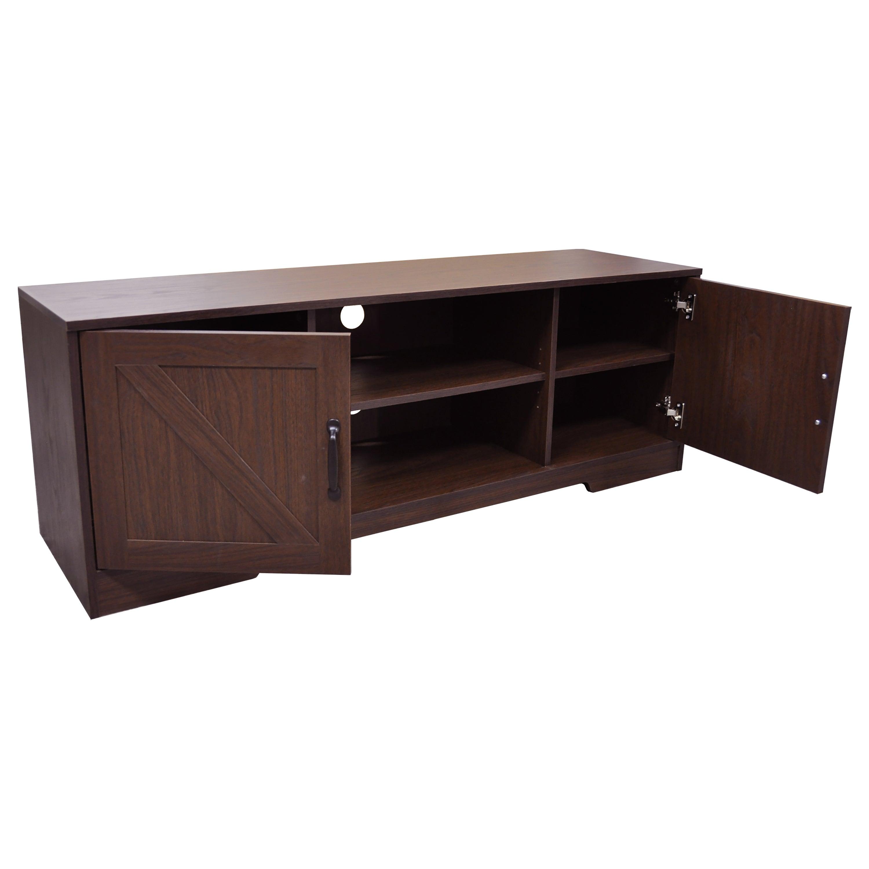 59 Inch Wood TV Stand with 2 Storage Cabinets Fits TV's up to 65 Inch - PRHOMZ