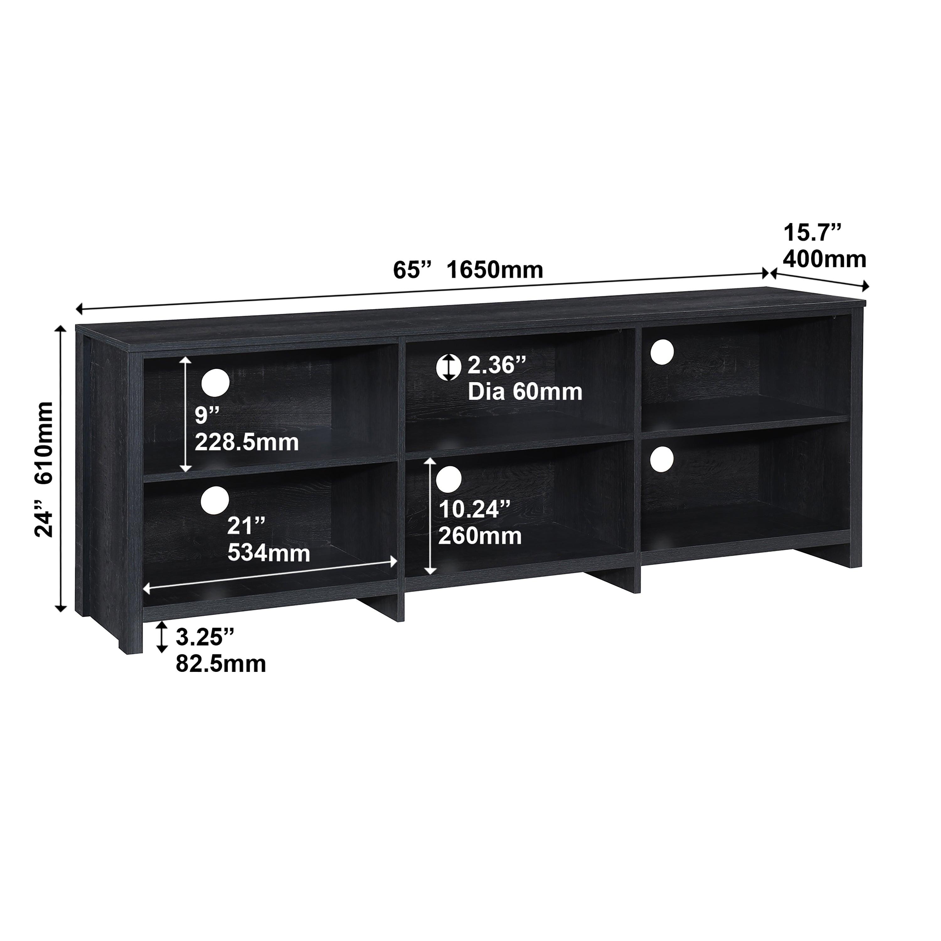 65 in.TV Stand with 6 Storage Shelves Fits TV's up to 70 in. - PRHOMZ