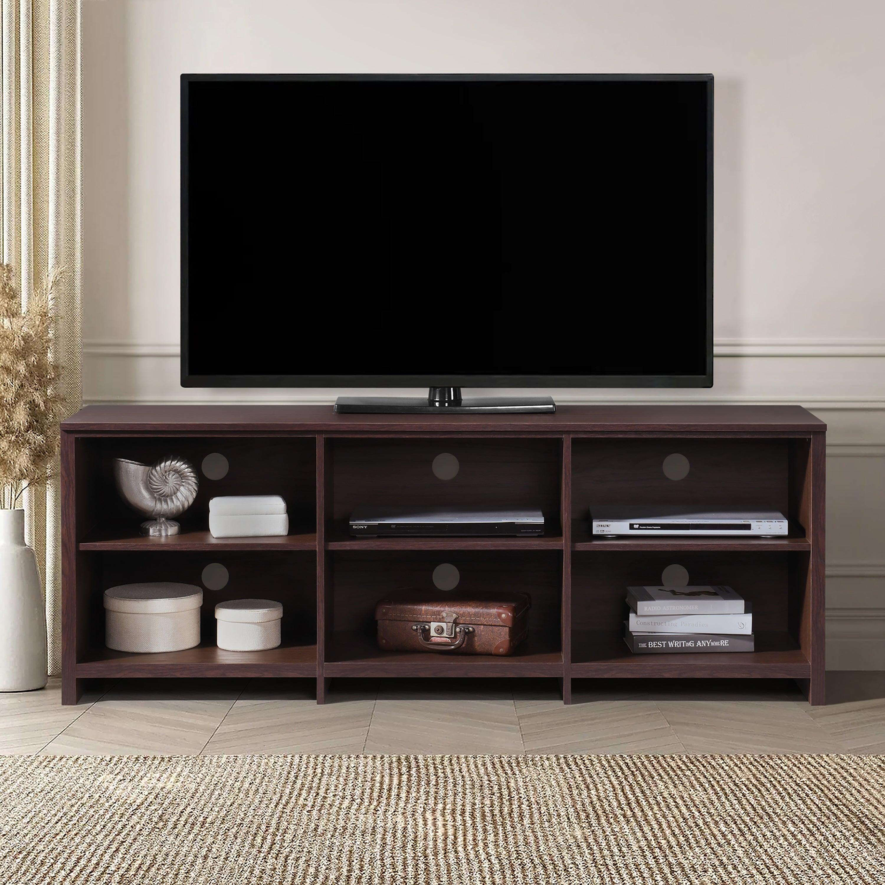 65 in.TV Stand with 6 Storage Shelves Fits TV's up to 70 in. - PRHOMZ