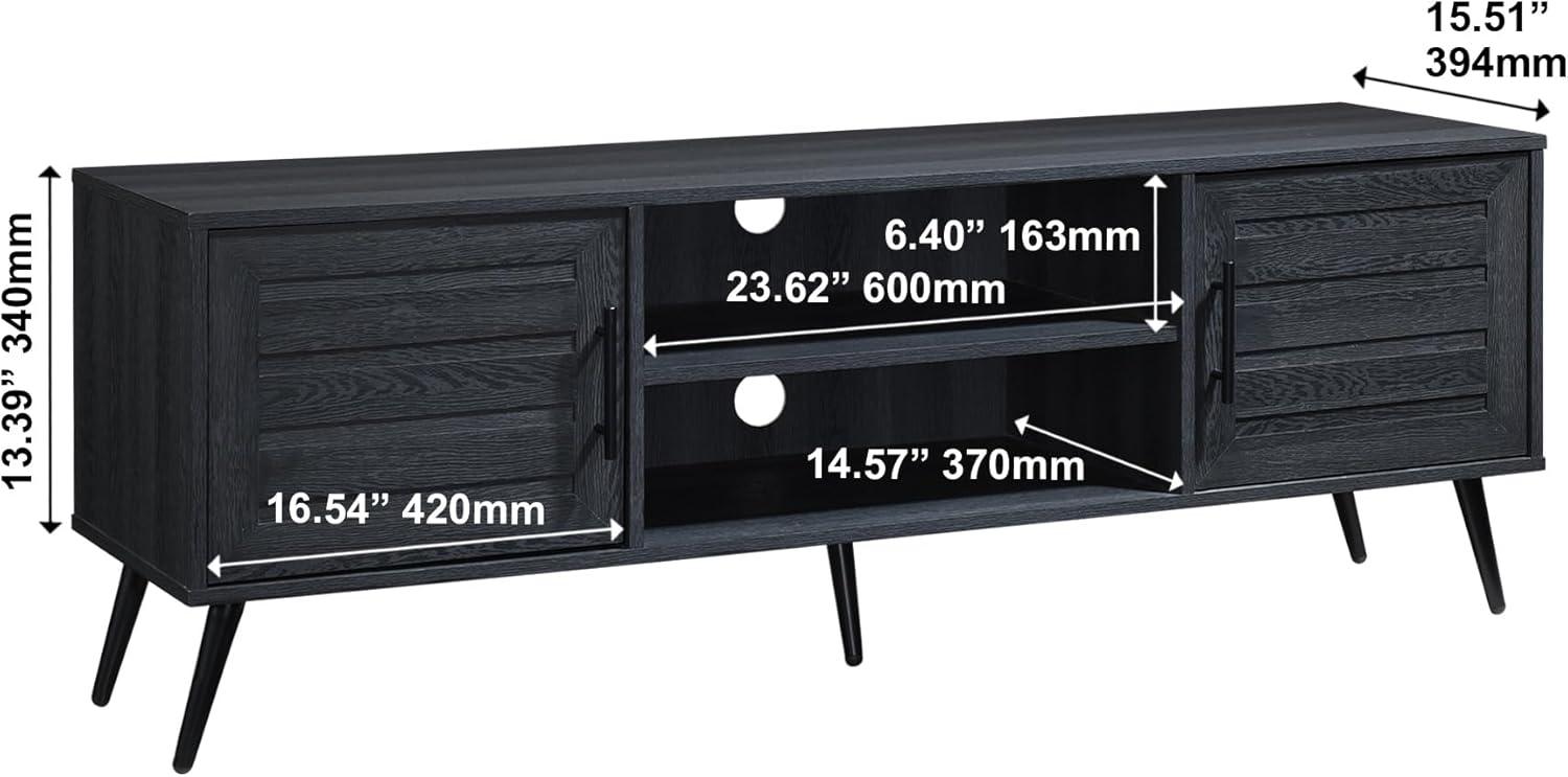 59 in. TV Stand with 2 Storage Cabinets Fits TV's up to 65 in. - PRHOMZ