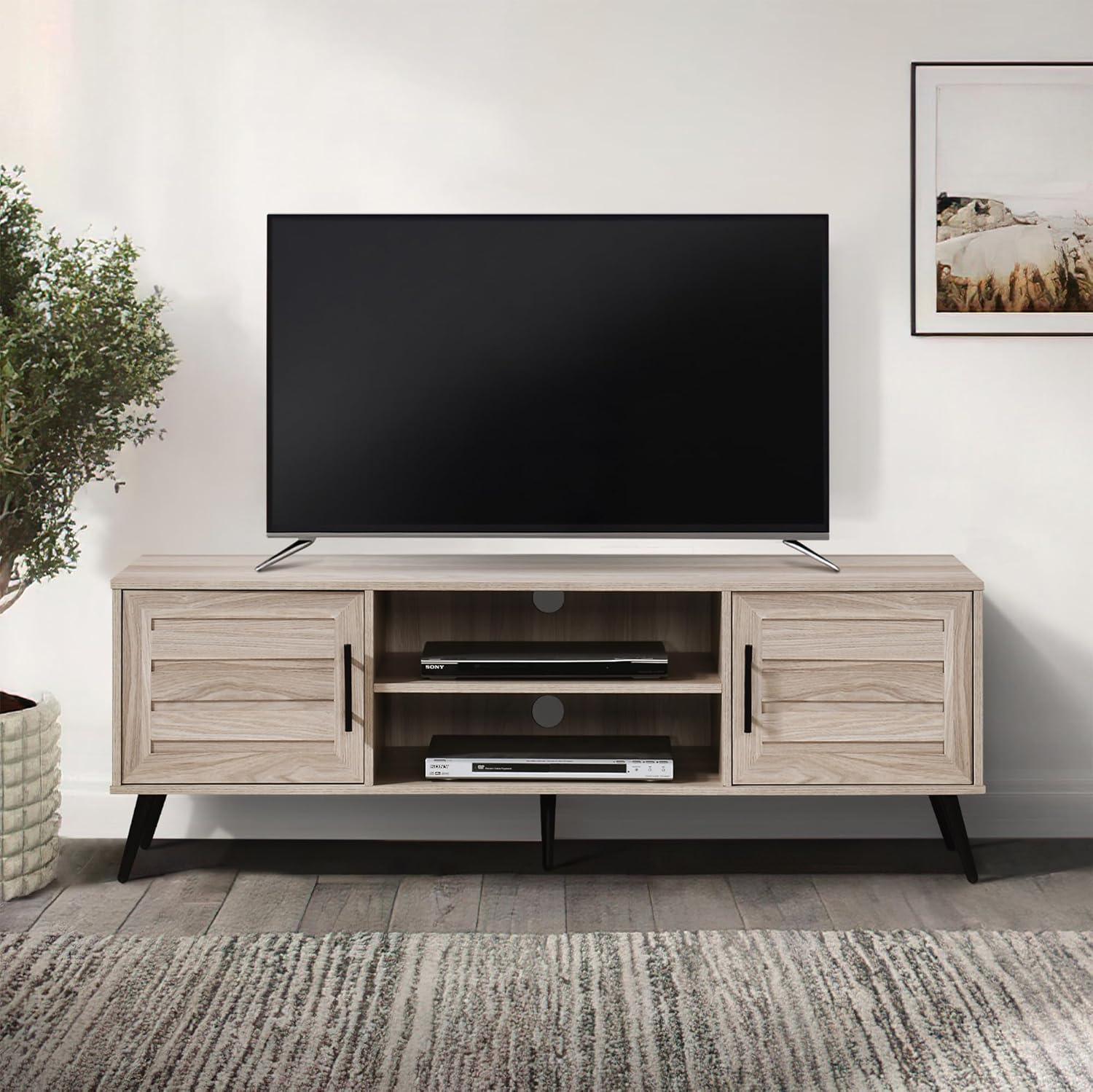 59 in. TV Stand with 2 Storage Cabinets Fits TV's up to 65 in. - PRHOMZ