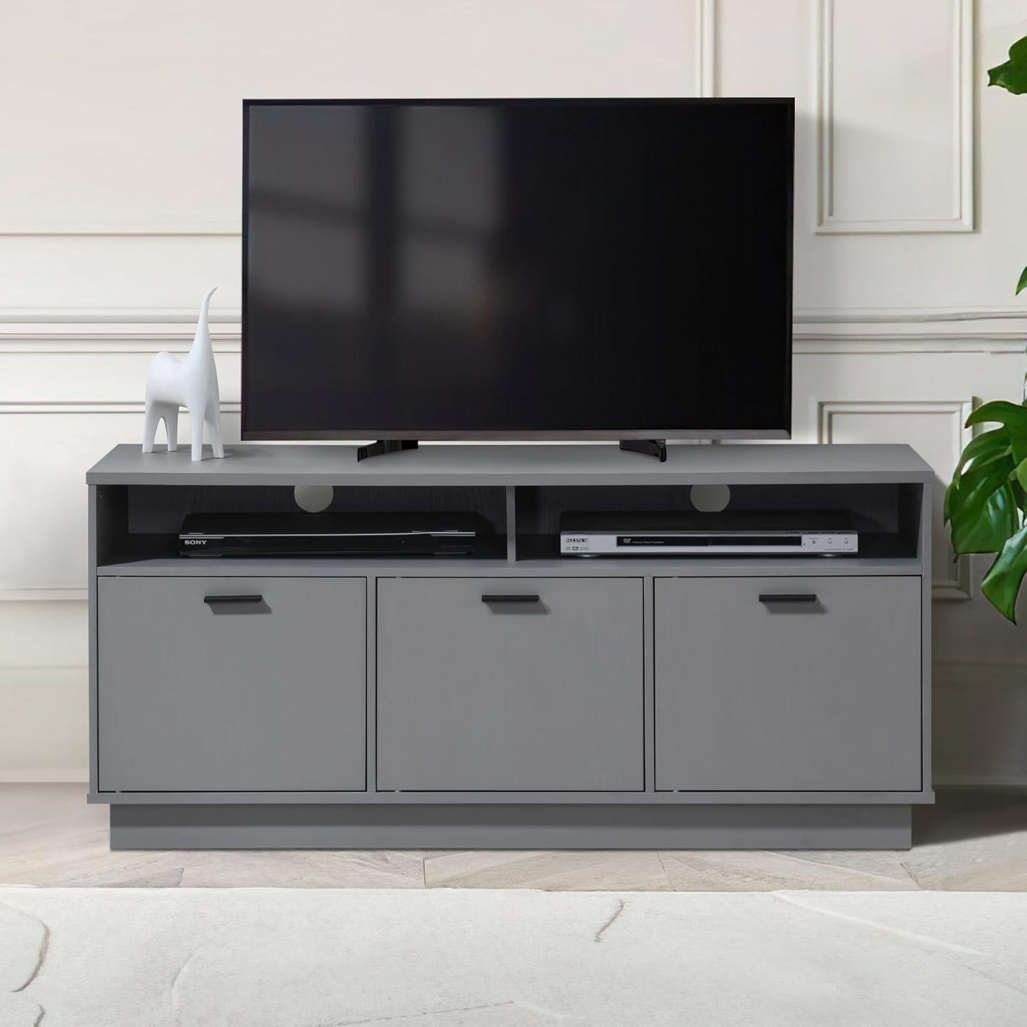 47.24 in. TV Stand with 3 Storage Cabinets Fits TV's up to 55 in. - PRHOMZ