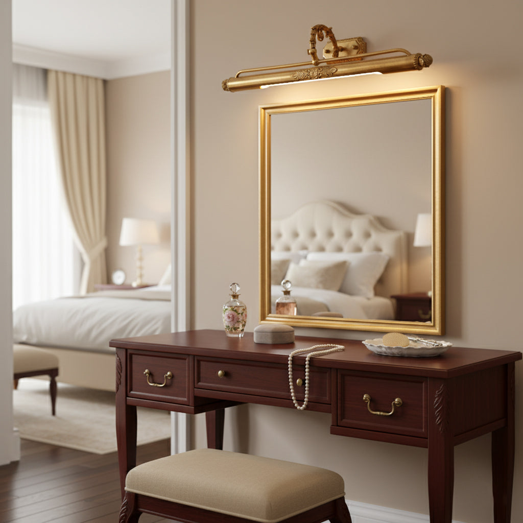 Antique Brass Picture Frame Wall Lamp with Integrated Light | Gallery Wall Art
