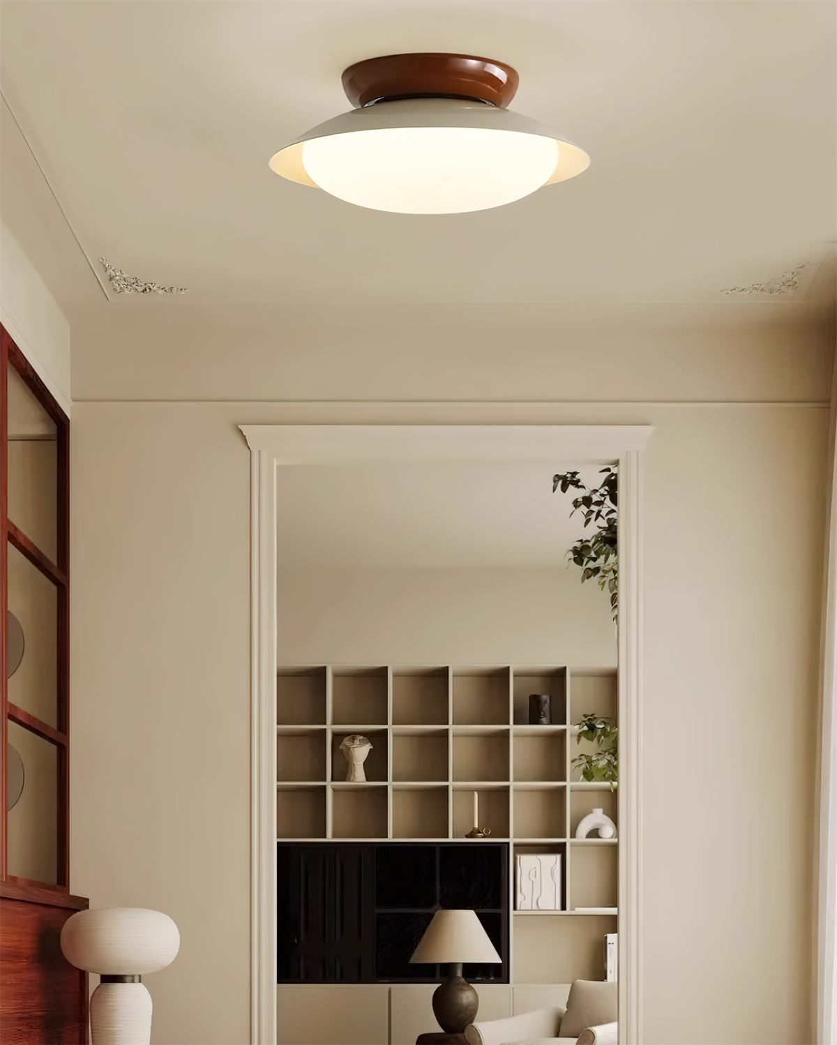 Olivea | Flush Mount LED Ceiling Light with Dome Shade, Dimmable Option for Small Spaces